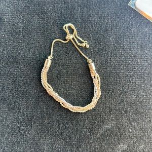 Ladies braided bracelet 3 tone